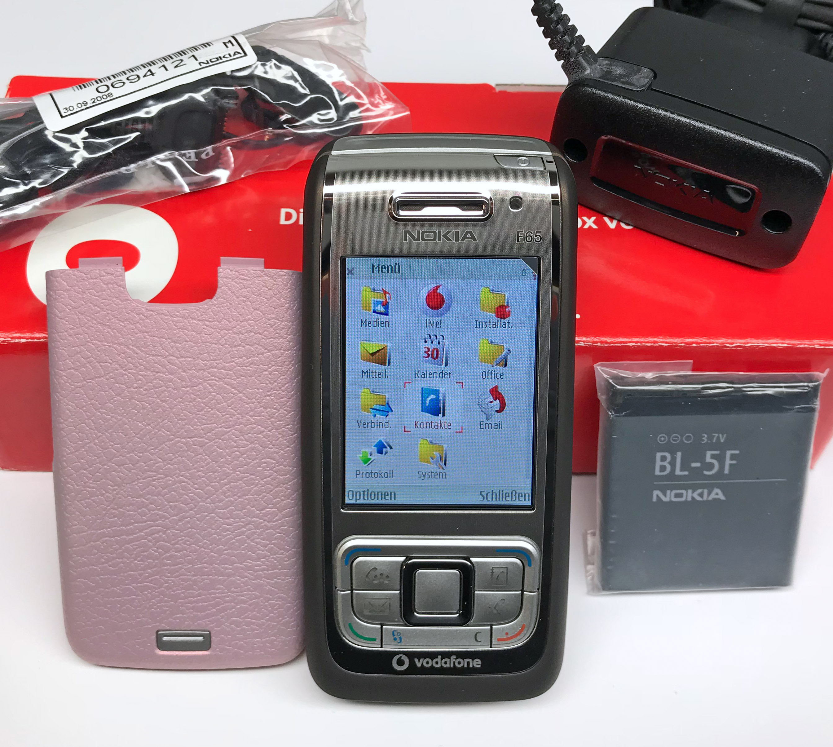 Nokia E65 Slider-Handy Smartphone Unlocked Bluetooth Kamera MP3 WLAN wie Neu (SWAP)