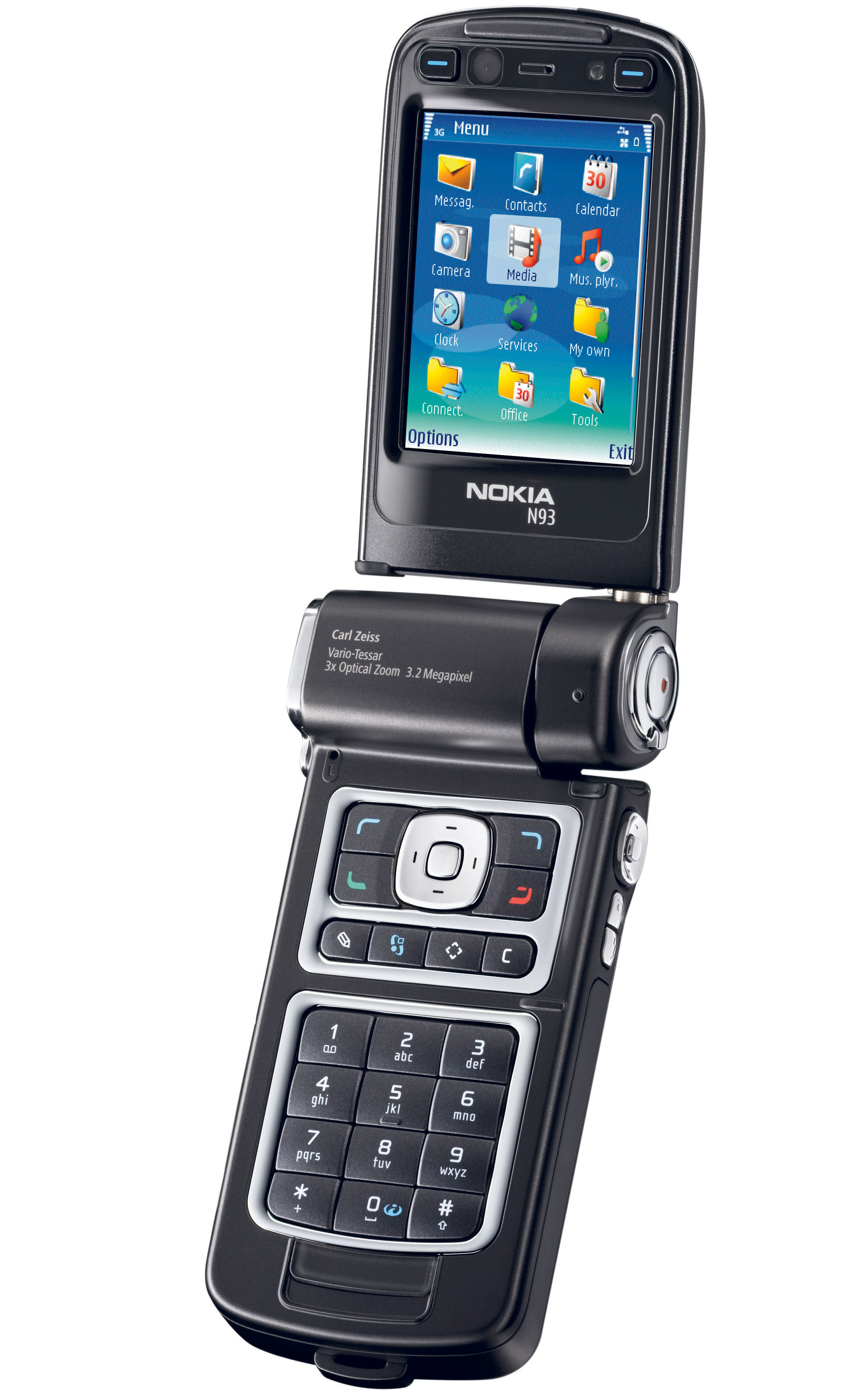Nokia N93-1 Klapp-Handy Carl Zeiss Kamera Bluetooth UMTS WLAN simlockfrei (wie neu)