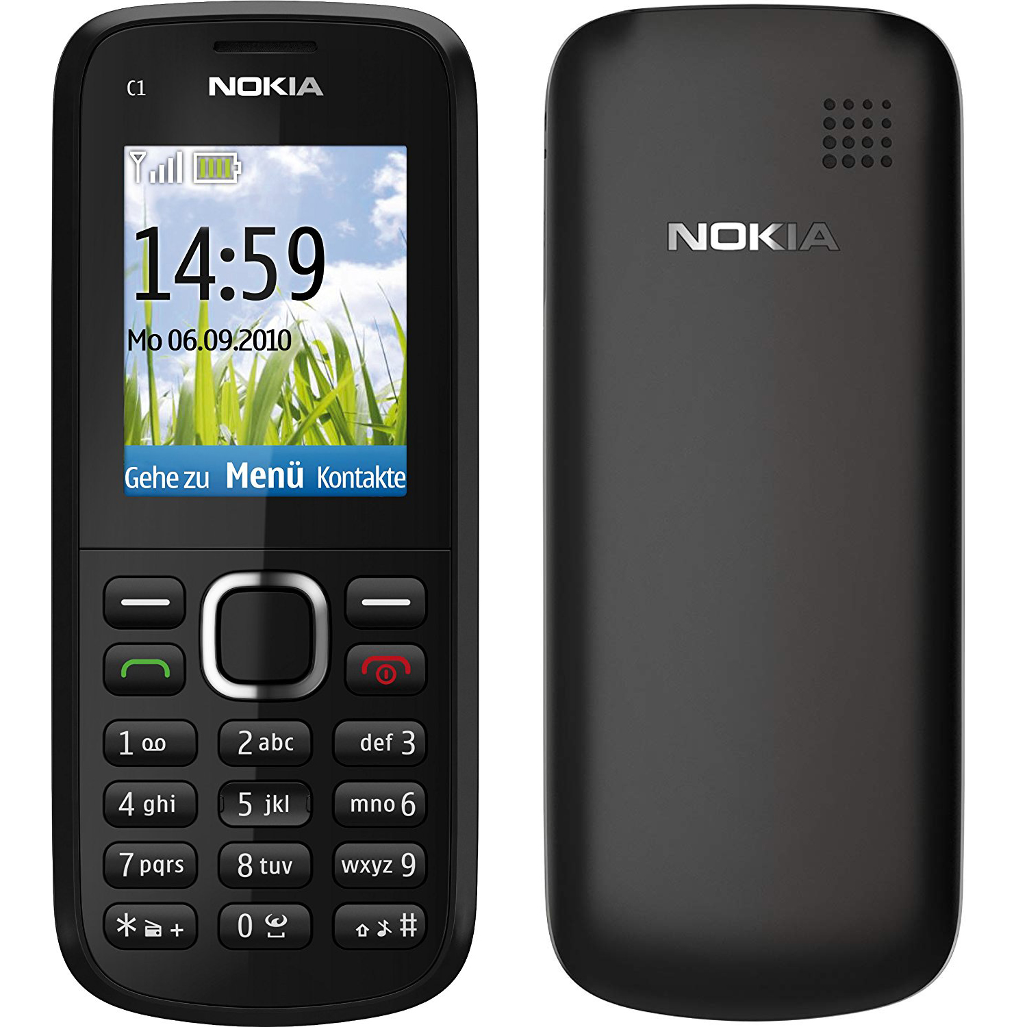Nokia C1-02 Tasten-Handy Farbdisplay Klein Leicht Dualband Unlocked Mobile Phone wie Neu