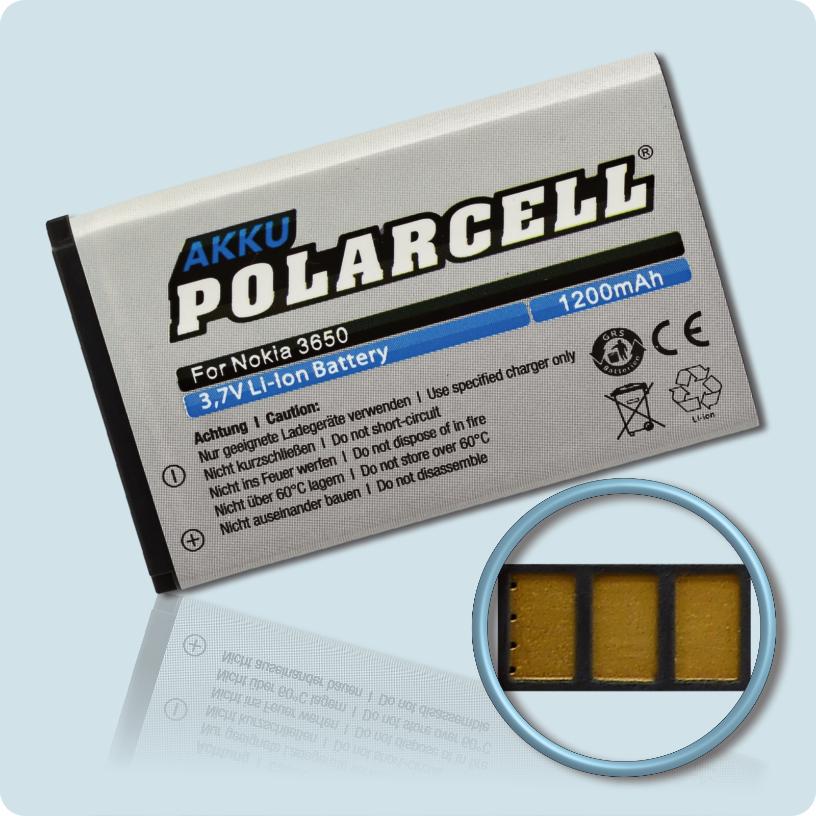 Original PolarCell Li-Ion Akku Nokia BL-5C 1110 1200 1208 1600 6230 6230i N70