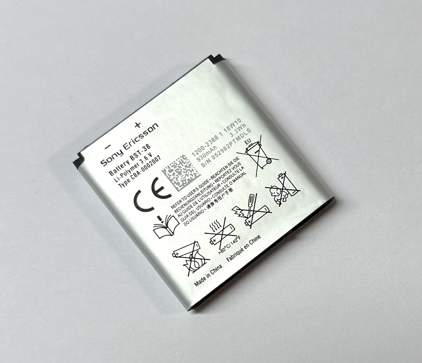 Original Sony Ericsson BST-38 Li-Polymer Akku (C510 C902 C905 K770i K850i S500i W995i Xperia e10 X10